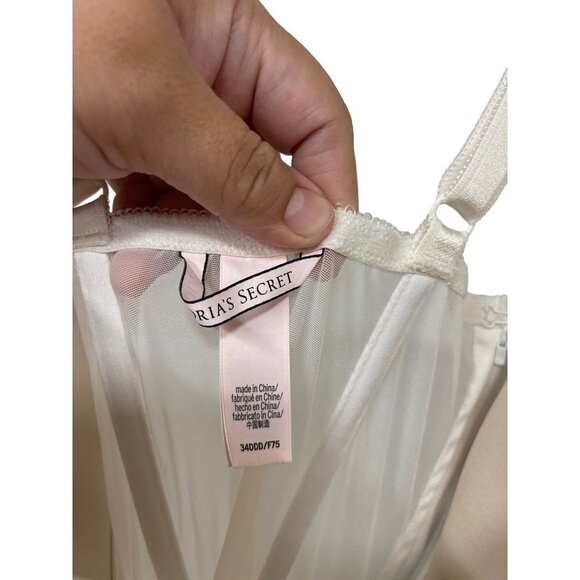 Victoria’s Secret Dreamlover Floral Lace Embroidered Corset Sheer Mesh 34DDD - Picture 3 of 6